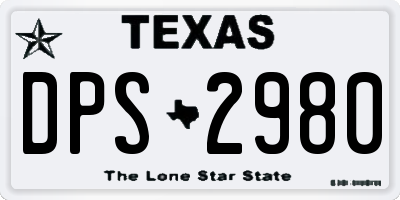 TX license plate DPS2980