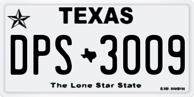 TX license plate DPS3009
