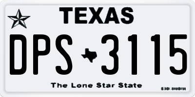 TX license plate DPS3115
