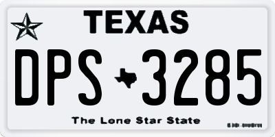 TX license plate DPS3285