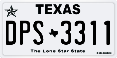 TX license plate DPS3311