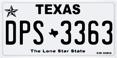 TX license plate DPS3363