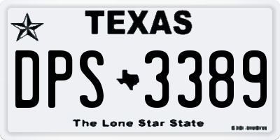 TX license plate DPS3389