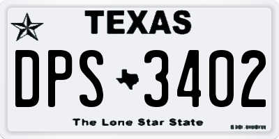 TX license plate DPS3402