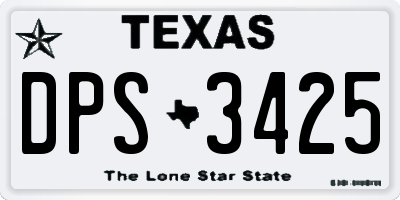 TX license plate DPS3425