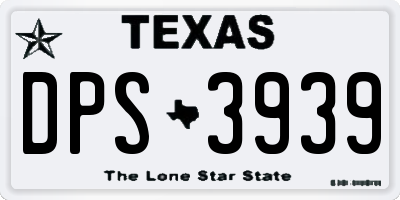 TX license plate DPS3939