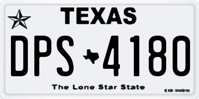 TX license plate DPS4180