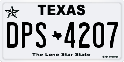 TX license plate DPS4207