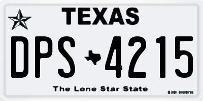 TX license plate DPS4215