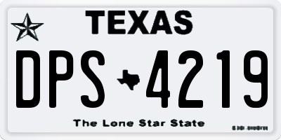 TX license plate DPS4219