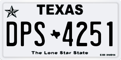 TX license plate DPS4251