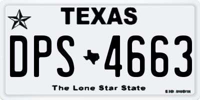 TX license plate DPS4663
