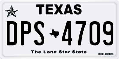 TX license plate DPS4709