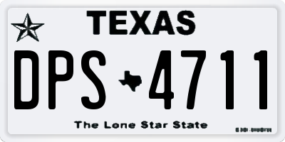 TX license plate DPS4711