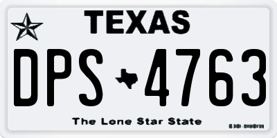 TX license plate DPS4763