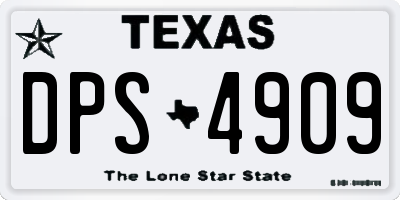 TX license plate DPS4909