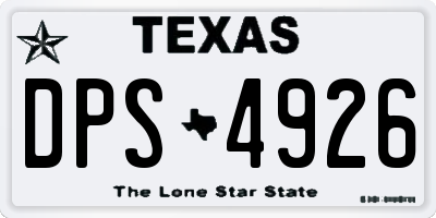 TX license plate DPS4926