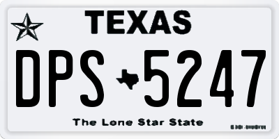 TX license plate DPS5247