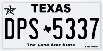 TX license plate DPS5337