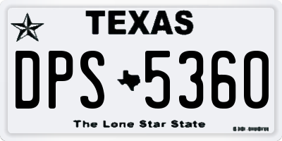 TX license plate DPS5360