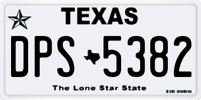 TX license plate DPS5382