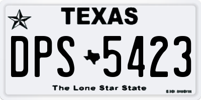 TX license plate DPS5423