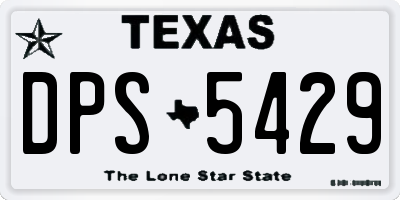 TX license plate DPS5429