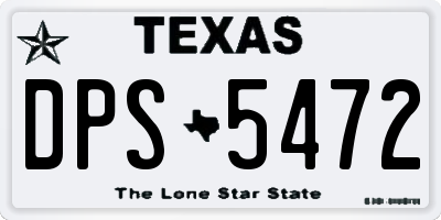 TX license plate DPS5472