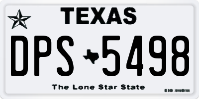 TX license plate DPS5498