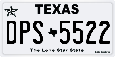 TX license plate DPS5522