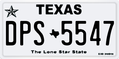 TX license plate DPS5547