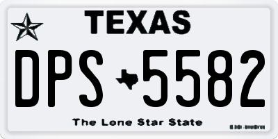 TX license plate DPS5582