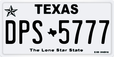 TX license plate DPS5777