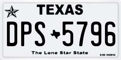 TX license plate DPS5796