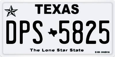 TX license plate DPS5825