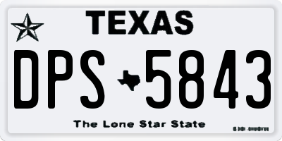 TX license plate DPS5843