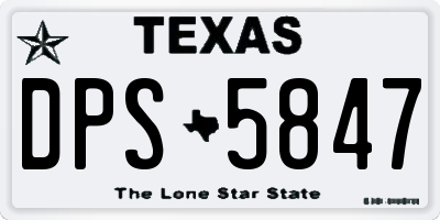TX license plate DPS5847