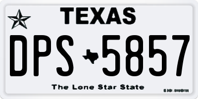 TX license plate DPS5857