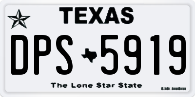TX license plate DPS5919