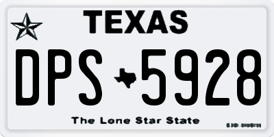 TX license plate DPS5928