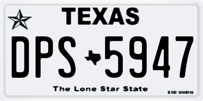 TX license plate DPS5947