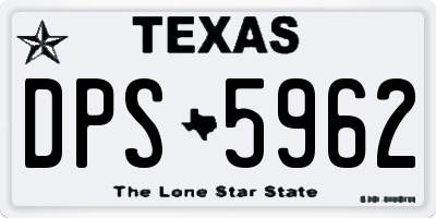 TX license plate DPS5962