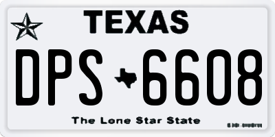 TX license plate DPS6608