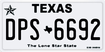 TX license plate DPS6692
