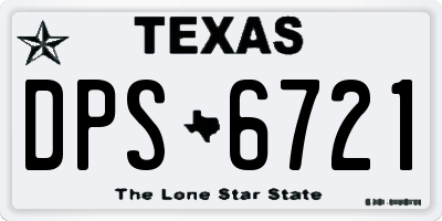 TX license plate DPS6721