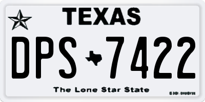 TX license plate DPS7422