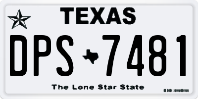 TX license plate DPS7481