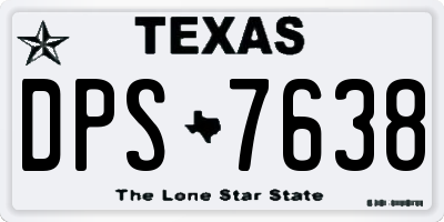 TX license plate DPS7638