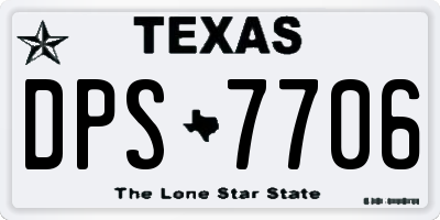 TX license plate DPS7706