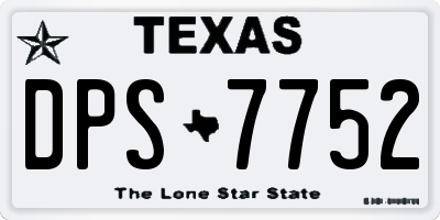 TX license plate DPS7752